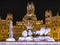 The Plaza de Cibeles translate Cibeles Square at night is a square with a neo-classical complex of marble sculptures with founta