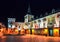 Plaza de la Villa square at night, Madrid, Spain