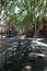 The plaza del mercat square in Palma, one of main commercial street seen deserted during the COVID-19 outbreak vertical