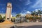 Plaza Del Sol Town Square Tower Clock Downtown San Miguel De Cozumel Mexico