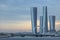 Plaza Tower Lusail Boulevard with Arch Bridge sunset time
