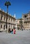 Plaza Triunfo plaza and Cathedral, Seville, Spain.