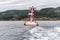 Pleasant Bay boat tour watching a buoy in the water Cape Breton Island Cabot Trail Nova Scotia Highlands Canada