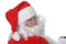 Pleasant man in Santa suit