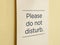 Please do not disturb sign message