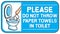 Please do not throw paper towels in the toilet sign vector illustration