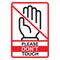 Please Do not touch hand icon. Stop or forbidden sign vector illustration
