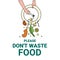 Please don`t waste food, design for world food day and International Awareness Day on Food Loss and Wa