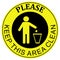 Please keep this area clean symbol, sticker,icon