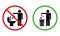 Please Keep Clean Silhouette Sign. Forbidden Drop Rubbish Sticker. Allowed Throw Litter, Garbage in Bin Icon. Warning