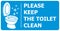 Please keep the toilet clean label vector illustration