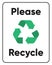 Please Recycle Sign Stickers and Labels on vector transparency background.