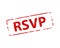 Please respond stamp vector texture. RSVP rubber cliche imprint. Web or print design element for sign, sticker, label.