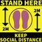 Please Stand Here, Keep Social distance for Shopping malls, Used for Queue system