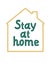 Please stay at home. call poster sticker lettering doodle. simple vector illustration