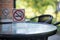 please Stop smoking concept No smoking sign in the coffee shop g