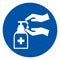 Please Use Hand Sanitiser Symbol Sign, Vector Illustration, Isolate On White Background Label. EPS10