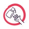 Please use hand sanitizer gel. Hand sanitizer doodle isolated on white background.