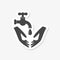 Please wash your hands sticker icon. Washing hands glyph icon