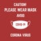 Please wear mask avoid covid-19 corona virus illustration on red background.