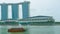 Pleasure boat in the bay near Marina Bay. Singapore