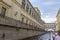 Pleasure boat on the canal Winter Canal in St. Petersburg