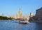 Pleasure boat, city center, Moscow river