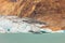 Pleasure boat floats to the glacier