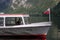 Pleasure boat on Lake Hallstattersee in Hallstatt