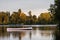 Pleasure boat on mere at Ellesmere Shropshire