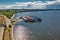 Pleasure boat in the Ob Sea. Berd Bay, Novosibirsk region