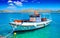 Pleasure boat off the coast of Crete, Greece