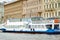 Pleasure boat for riding tourists in St. Petersburg