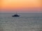 Pleasure boat at sunset