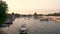 Pleasure boats from bridge on the river, Henley on Thames, Oxfordshire, England