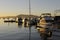 Pleasure boats at dock, Sidney Spit, Gulf Islands National Park Reserve