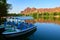 The pleasure boats in lake of Red mountains park