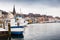 Pleasure boats moored in winter port