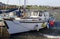 Pleasure boats on their moorings at Groomsport Harbor during a winter storm