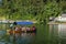 Pleasure boats with tourists on Lake Bled in Slovenia