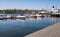 Pleasure motor boats moored in Stockholm