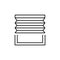 Pleated blind. Vector illustration. Line icon of shade. Element