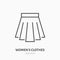Pleated skirt flat line icon. Classic women apparel store sign. Thin linear logo for clothing shop