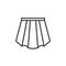 Pleated skirt line icon