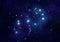 Pleiades or Seven Sisters Constellation in the Night Sky Illustration