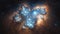 Pleiades star cluster, also known as the Seven Sisters, with its bright stars and faint nebulosity in space. Generative AI