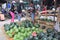 Plenty of watermelon are for sale in a street market in Vietnam