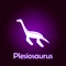 plesiosaurus outline vector. Elements of dinosaurs illustration in neon style icon. Signs and symbols can be used for web, logo,