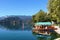 Pletna boats and paddle board, Lake Bled, Slovenia