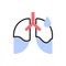 Pleurisy, lung disease, coronavirus consequence flat illustration